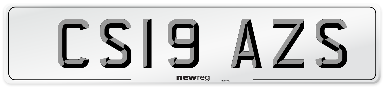 CS19 AZS Number Plate from New Reg
